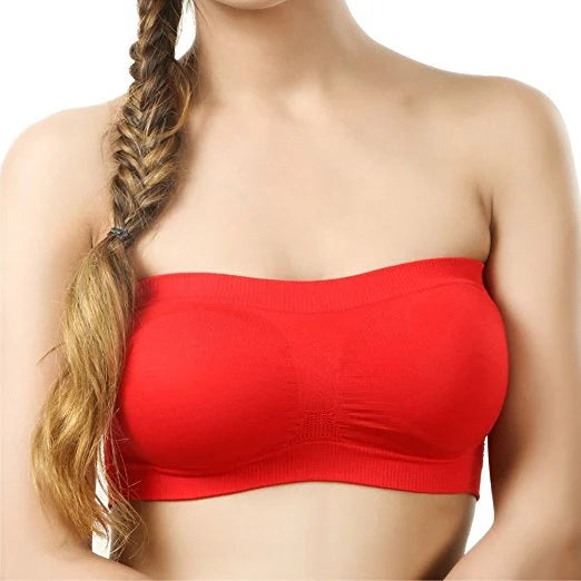 Pack of 3 Strapless Bra,Multi colour,Free Size (Fit on 28 to 36 size)